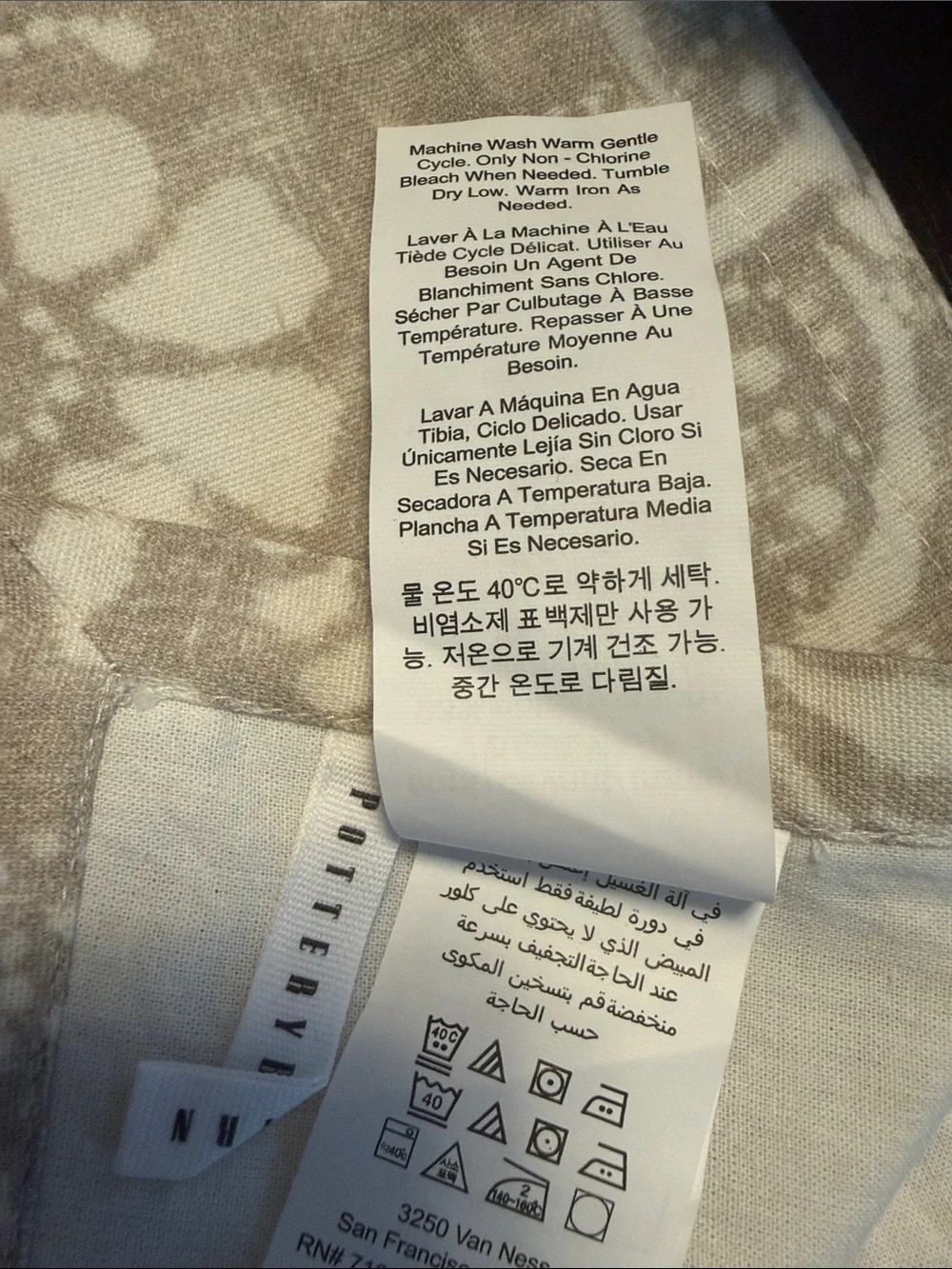 Pottery Barn Bernyce Table Throw NWOT 50” x 50” Flax